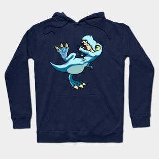 Cute Blue Dino Hoodie